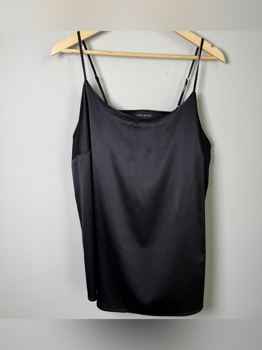 Lane Bryant Satin Cami Black Adjustable Straps Quiet Luxury Old Money Plus 16